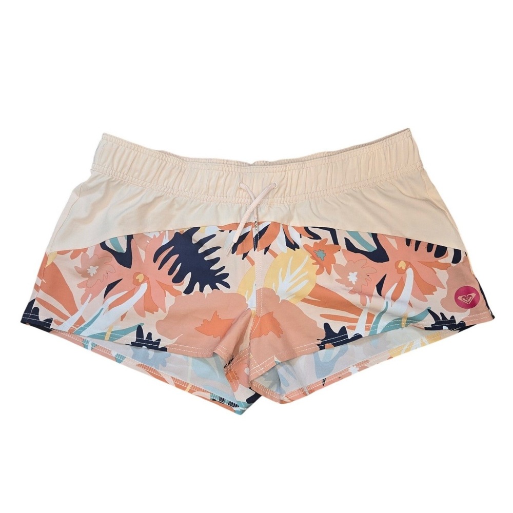 Roxy Swim Board Shorts Multicolor Pink Floral XL Tropical‎ Beach Casual Surf